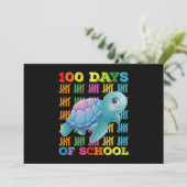 100 dagen van school schildpad leraar student kaart (Staand voorkant)