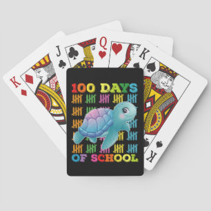 100 dagen van school schildpad leraar student pokerkaarten