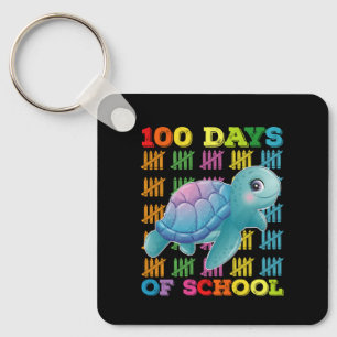 100 dagen van school schildpad leraar student sleutelhanger