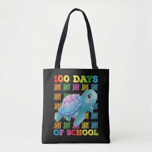 100 dagen van school schildpad leraar student tote bag (Voorkant)