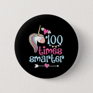 100 dagen van school Shirt 100 keer slimmer schatt Ronde Button 5,7 Cm