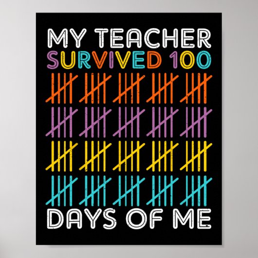 100 dagen van school Shirt Kinder 100e dag school  Poster (Voorkant)