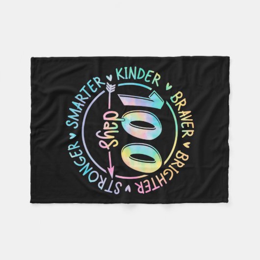 100 dagen van school slimmer kinder sterker bright fleece deken (Voorkant (Horizontaal))