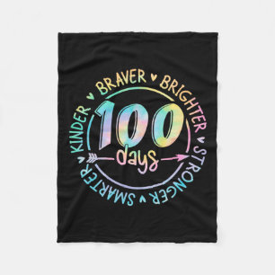100 dagen van school slimmer kinder sterker bright fleece deken