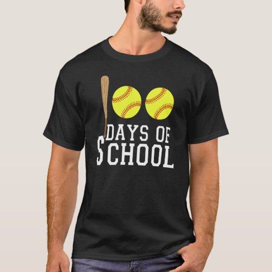 100 dagen van school softbal leraar of student 1 t-shirt (Voorkant)