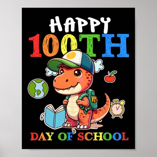 100 dagen van school T rex dinosaurus leraar jonge Poster (Voorkant)