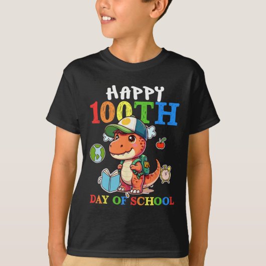 100 dagen van school T rex dinosaurus leraar jonge T-shirt (Voorkant)