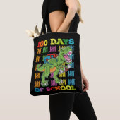100 dagen van school T Rex Dinosaurus Leraar Stude Tote Bag (Dichtbij)