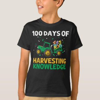 100 Dagen van School Tractor Farming 100ste Dag Bo T-shirt