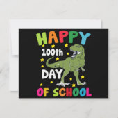 100 dagen van school Trex 100e dag van de school Notitiekaartje (Voorkant)