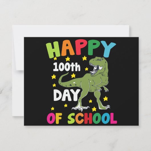 100 dagen van school Trex 100e dag van de school Notitiekaartje (Voorkant)