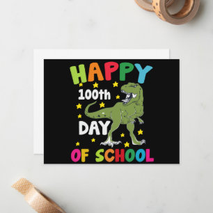100 dagen van school Trex 100e dag van de school Notitiekaartje