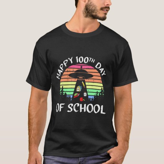 100 dagen van school UFO-onderbreking van buitenla T-shirt (Voorkant)