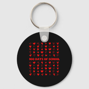 100 dagen van School Valentijn Hart Liefde 100ste Sleutelhanger