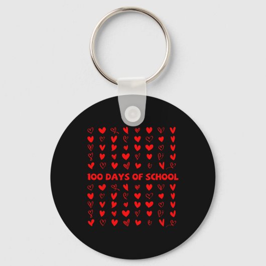 100 dagen van School Valentijn Hart Liefde 100ste Sleutelhanger (Voorkant)