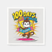 100 Dagen van School Viering Aap Fun Graphic Servet (Voorkant)
