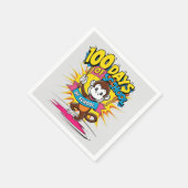 100 Dagen van School Viering Aap Fun Graphic Servet (Hoek)