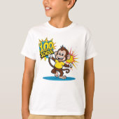 100 Dagen van School Viering Aap Fun Graphic T-shirt (Voorkant)