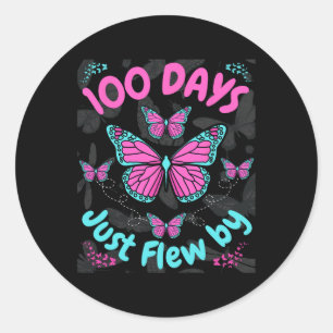 100 dagen van school vlinder meisjes 100 dagen net ronde sticker