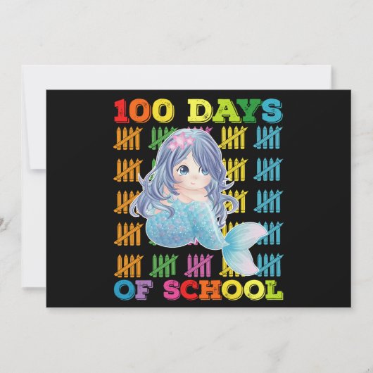 100 dagen van school zeemeermin leraar student kaart (Voorkant)