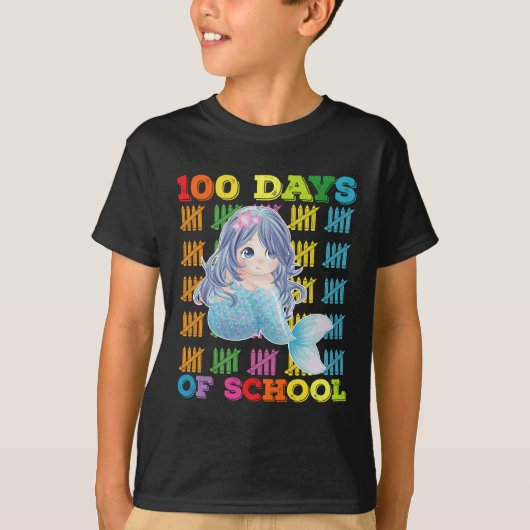 100 dagen van school zeemeermin leraar student t-shirt (Voorkant)