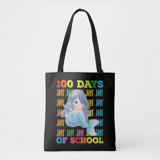 100 dagen van school zeemeermin leraar student tote bag (Voorkant)