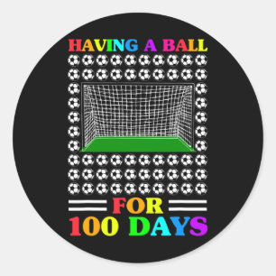 100 dagen van schoolleraar 100e dag voetbal voor B Ronde Sticker