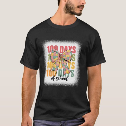 100 dagen van schoolmeisjes Coquette Bow 100ste da T-shirt (Voorkant)