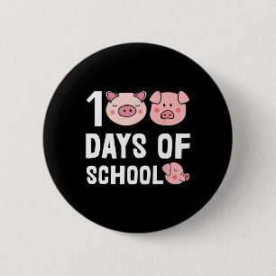 100 dagen van schoolvarken Cartoon leraar Schattig Ronde Button 5,7 Cm
