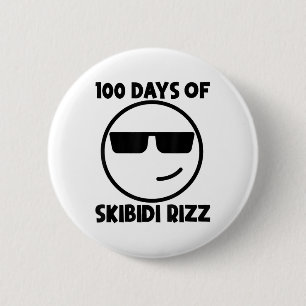 100 dagen van Skibidi Rizz Grappig Koel 100ste dag Ronde Button 5,7 Cm