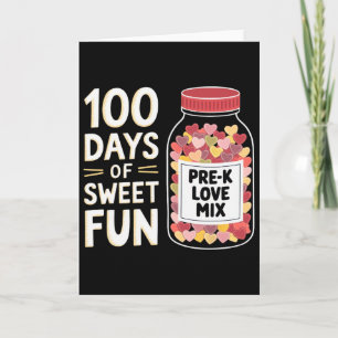 100 Dagen Van Zoete Pret Schattige Pre-k Meisje Le Kaart