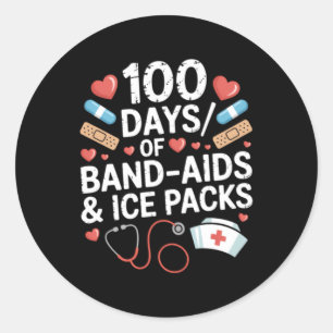 100 Dagen Verpleegster 100 Dagen Pleisters Student Ronde Sticker