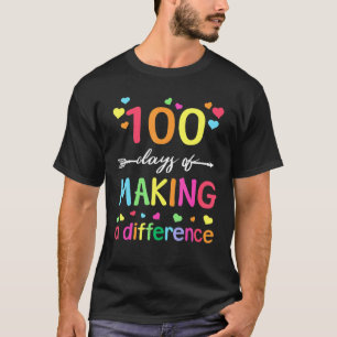 100 dagen verschil 100e schooldag t-shirt