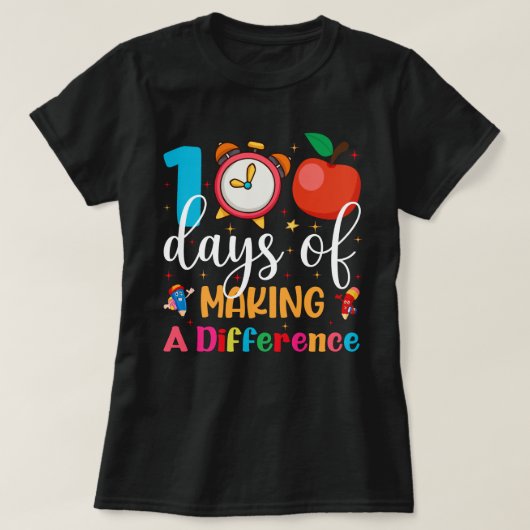 100 dagen verschil maken op school t-shirt (Design voorkant)