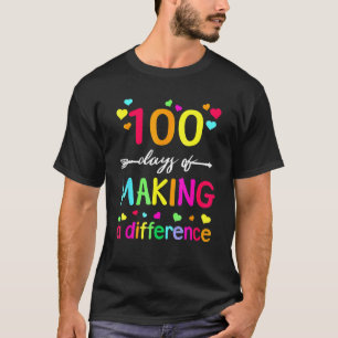 100 dagen verschil tussen leraar 100 dagen t-shirt