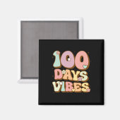 100 dagen vibes 100ste dag van de school Groovy Te Magneet (Voorkant / Achterkant)