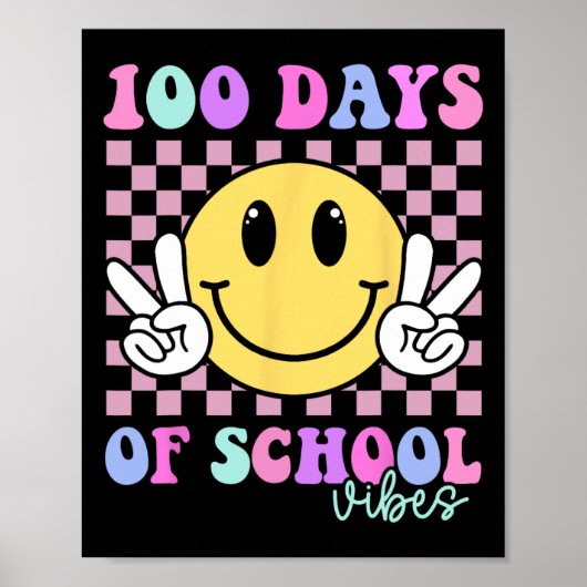 100 dagen vibes glimlach leraar jongen meisje 100s poster (Voorkant)