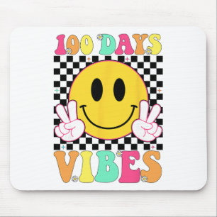 100 Dagen Vibes Retro Glimlach Leraar Kinderen 100 Muismat