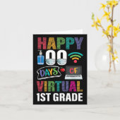100 dagen virtueel 1e klas Kinder leraar student Kaart (Gele Bloem)