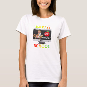 100 dagen virtuele school 1e klas student Quara T-shirt