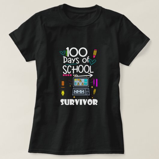 100 dagen virtuele schoolleraar T-Shirt (Design voorkant)