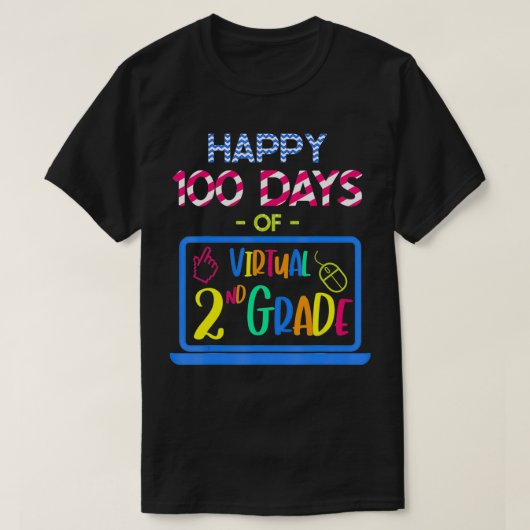 100 dagen virtuele tweede graad 100e dag t-shirt (Design voorkant)