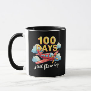 100 dagen vlogen in een vliegtuig voorbij 100 dage mok