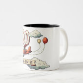 100 dagen vlogen voorbij tweekleurige koffiemok (Voorkant rechts)