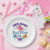 100 dagen vloog net door schoolvlinder papieren bordje (Feest)