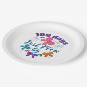 100 dagen vloog net door schoolvlinder papieren bordje (Gekanteld)