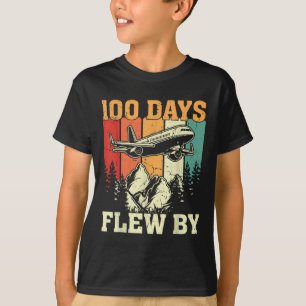 100 dagen vloog net met het vliegtuig 100ste dag v t-shirt