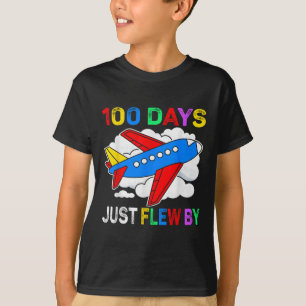 100 dagen vloog net met het vliegtuig 100ste dag v t-shirt