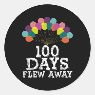 100 dagen vloog weg ballonnen jongens meisjes 100e ronde sticker