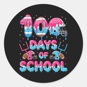 100 dagen voetbal leraren uitrusting voor school ronde sticker